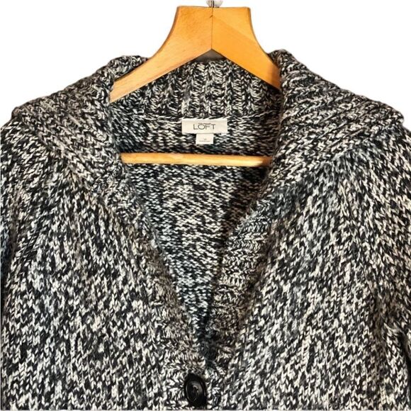 LOFT Single Button Wool Blend Cardigan | Size Medium Cute Classic Knit - Picture 2 of 10
